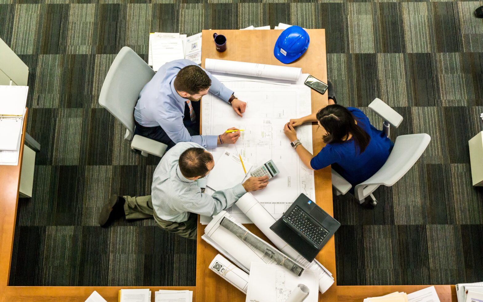 people collaborating in an office